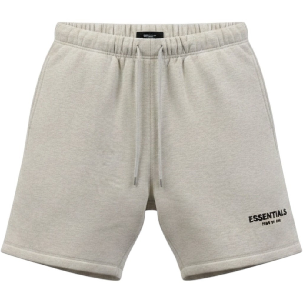 Fear of God Essentials Shorts Mens Large Light Oatmeal NWT Fleece Sweatshorts